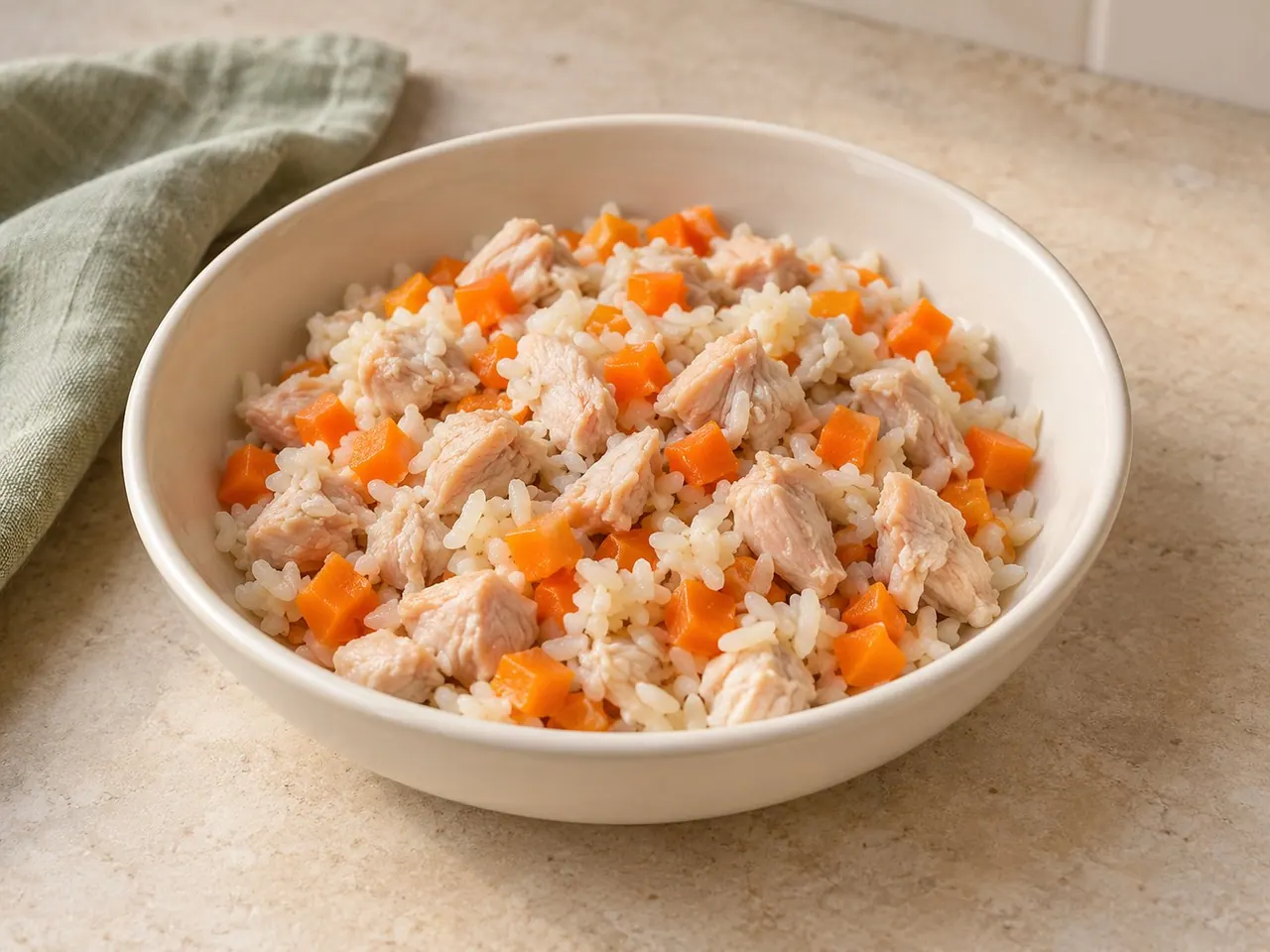 Imagen ilustrativa de conejo con arroz y zanahoria