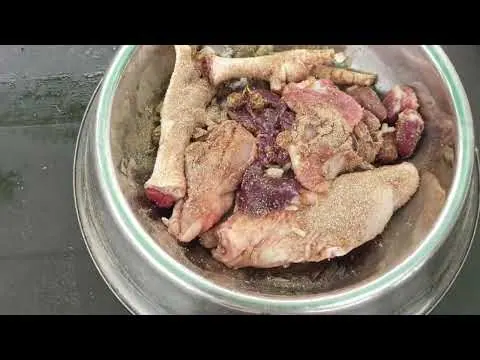 BARF de pollo, arroz y moras