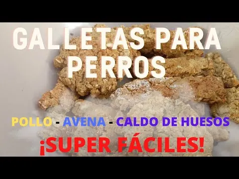 Galletas de pollo, avena y caldo