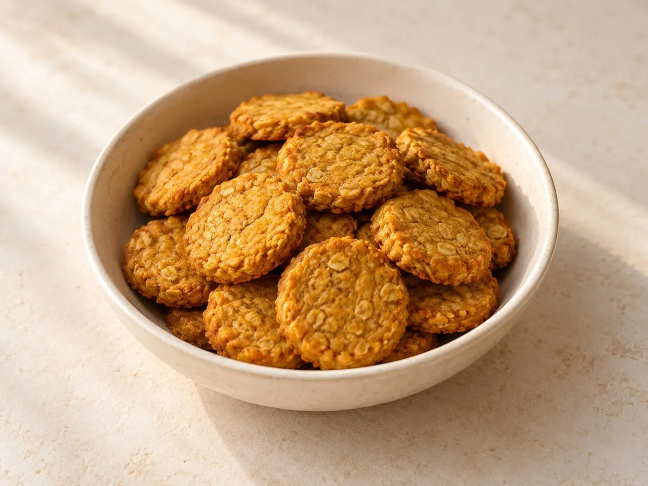 Imagen ilustrativa generada de galletitas de calabaza y avena para perros