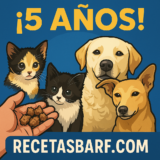 Recetas BARF celebra su 5.º aniversario con recetas saludables y muchas colas felices